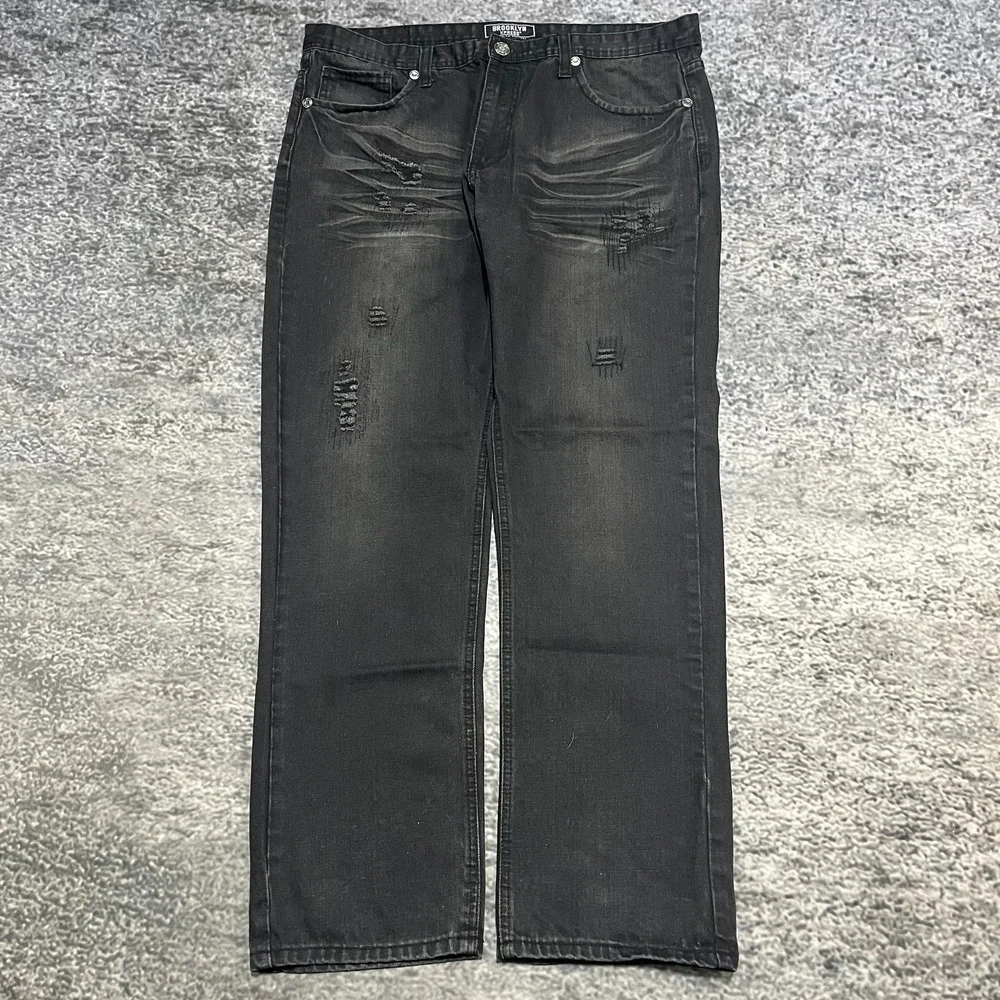 Vintage Brooklyn Xpress Jeans Mens‎ 38x31 Black Y2K Denim Grunge Archive